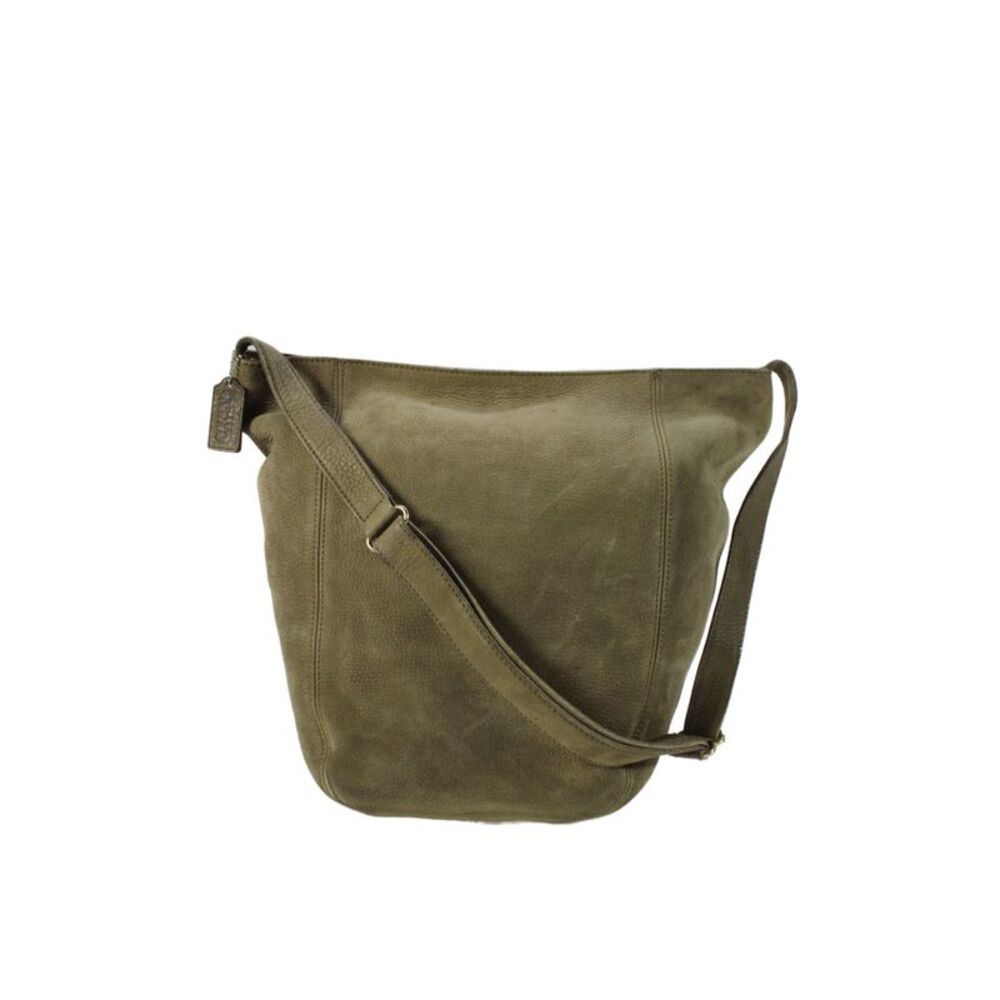 Coach Womens Suede Zip Large Shoulder Hobo Bag Handbag Brown